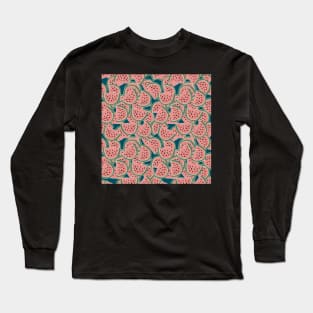 Watermelon Dream  | Deep Green and Fresh Pink Pattern | Layered Watermelon Confetti Design Long Sleeve T-Shirt